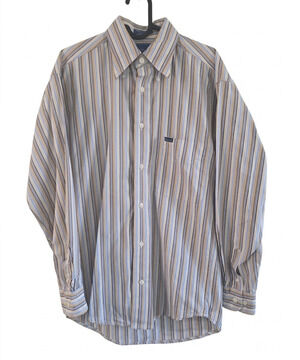Faconnable Men's Striped Button Down Shirt Small Long Sleeve Cotton Made in USA
